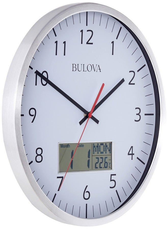 Bulova ساعة حائط بولوفا C4810 مانجر، فضية - Image 2