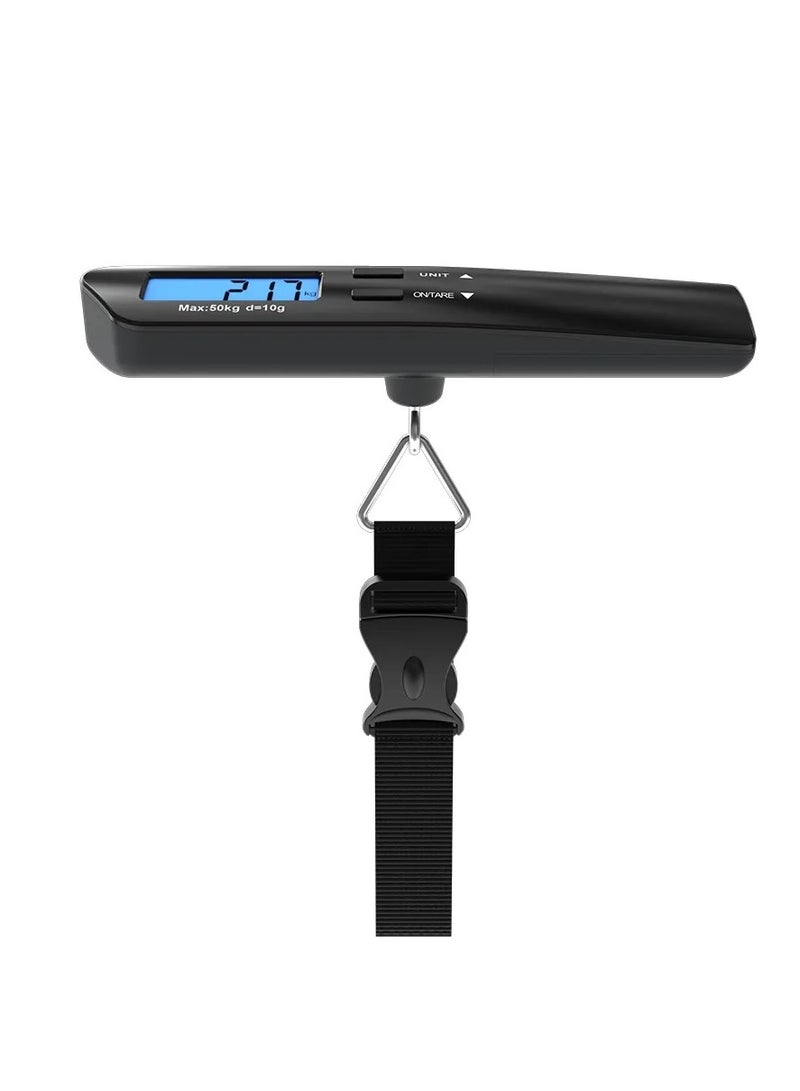 ALLKING Digital Luggage Scale, Luggage Weighing Scale, Portable Handheld for Travel Accessories, Suitcase, Bags weighing scale. Capable Up to 50 Kg / 110lb with LCD Display Black - Image 1