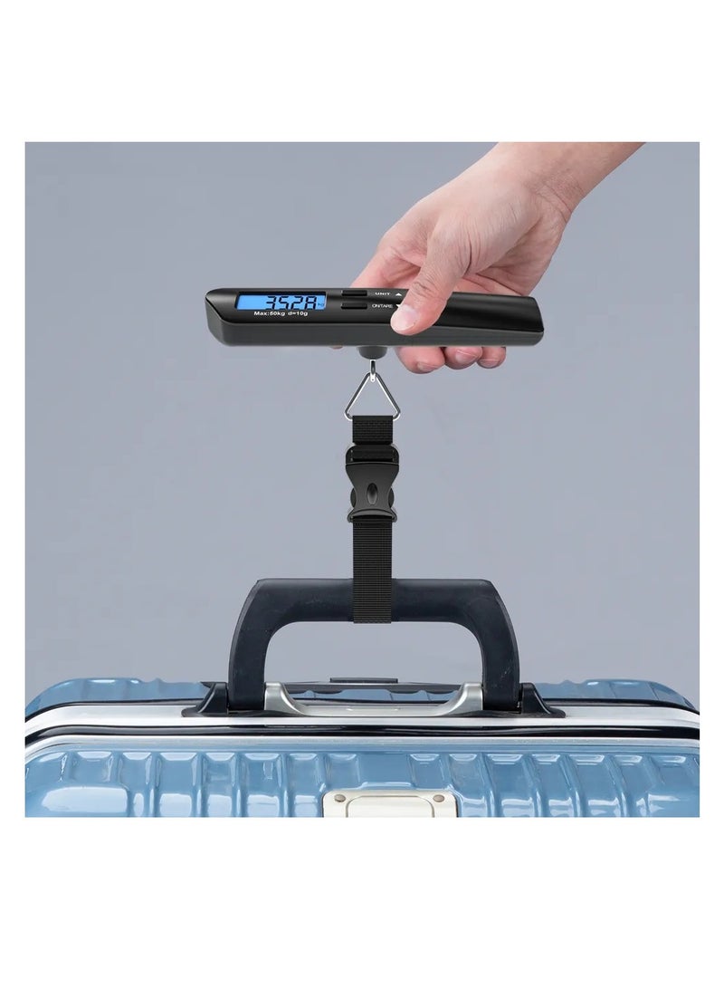 ALLKING Digital Luggage Scale, Luggage Weighing Scale, Portable Handheld for Travel Accessories, Suitcase, Bags weighing scale. Capable Up to 50 Kg / 110lb with LCD Display Black - Image 2