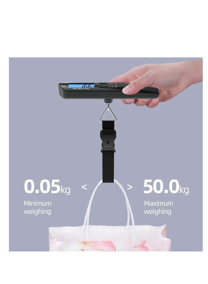 ALLKING Digital Luggage Scale, Luggage Weighing Scale, Portable Handheld for Travel Accessories, Suitcase, Bags weighing scale. Capable Up to 50 Kg / 110lb with LCD Display Black - Image 3