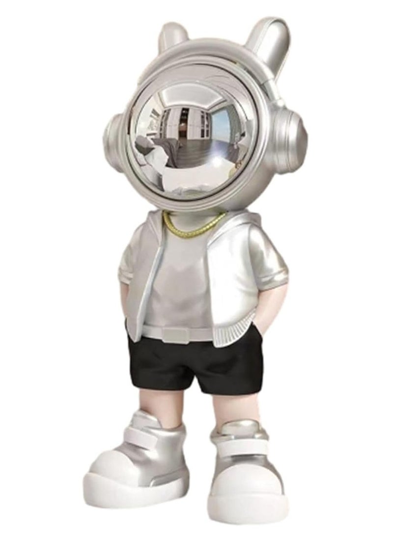 JOMILA Creative space astronaut ornaments hand-made home living room TV cabinet entrance desk decoration Silver 24x11x8.5cm - Image 1