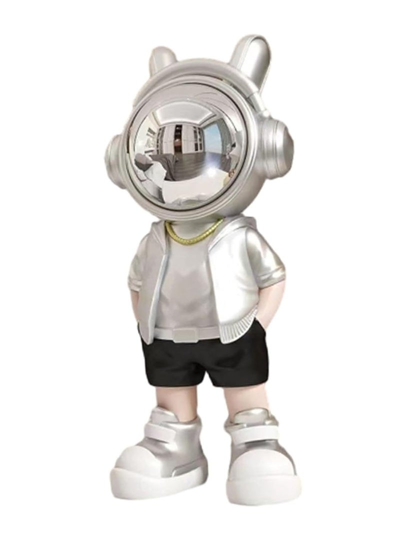 JOMILA Creative space astronaut ornaments hand-made home living room TV cabinet entrance desk decoration Silver 24x11x8.5cm - Image 2