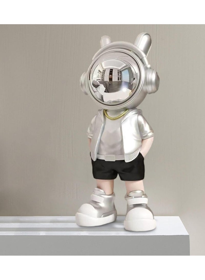 JOMILA Creative space astronaut ornaments hand-made home living room TV cabinet entrance desk decoration Silver 24x11x8.5cm - Image 4
