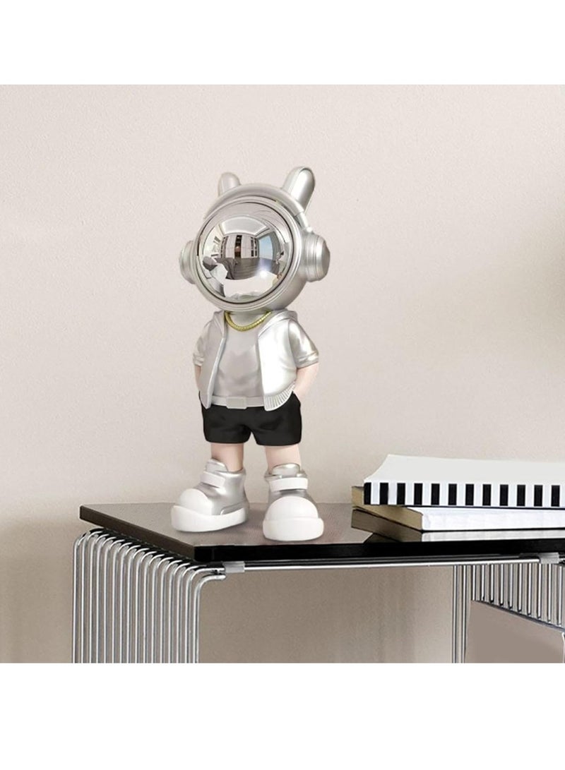 JOMILA Creative space astronaut ornaments hand-made home living room TV cabinet entrance desk decoration Silver 24x11x8.5cm - Image 5