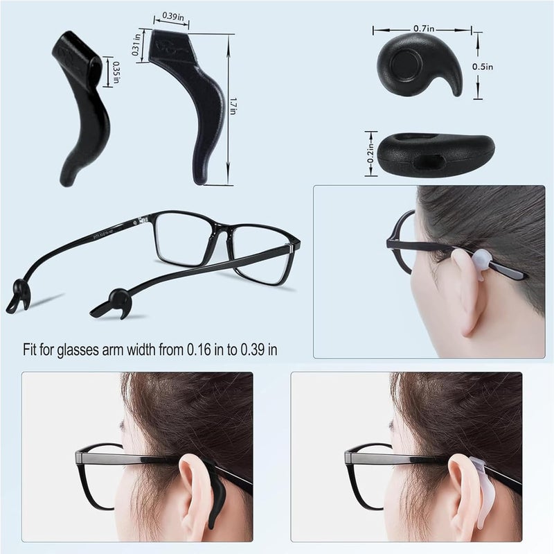 Summer Lemon 16 Pairs Eyeglasses Retainers, Premium Silicone Anti-Slip Eyeglass Holder, Comfort Ear Grip Hooks Protectors for Spectacle Sunglasses Reading Glasses Eyewears - Image 5