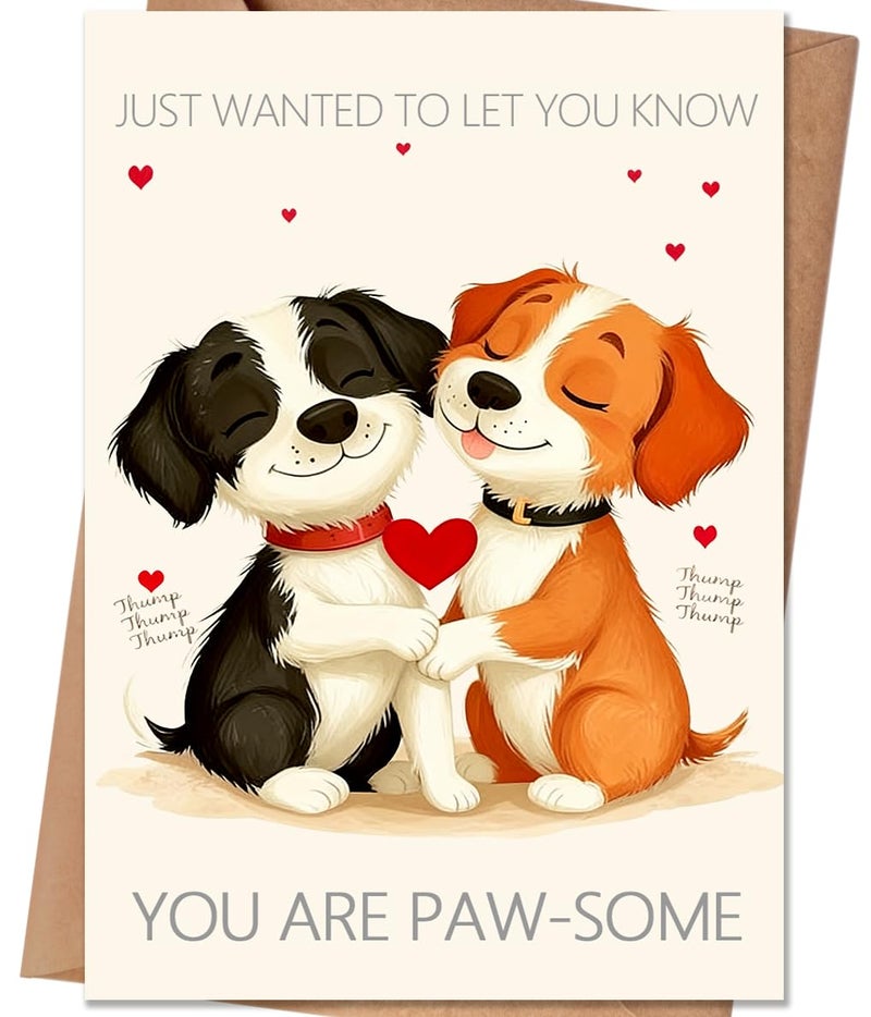 HEJOYN Dog Valentines Day Cardsï¼ŒCute Valentines Day Gifts for Her Him, Dog Valentines Day Card Gifts for Wife Husband Boyfriend Girlfriend - Image 1