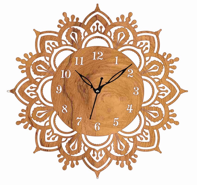 ADK Printed Designer Latest Wooden Digital Wall Clock Without Glass for HomeLiving RoomBedroomKitchen and Office Multicolor2 146 - Image 1