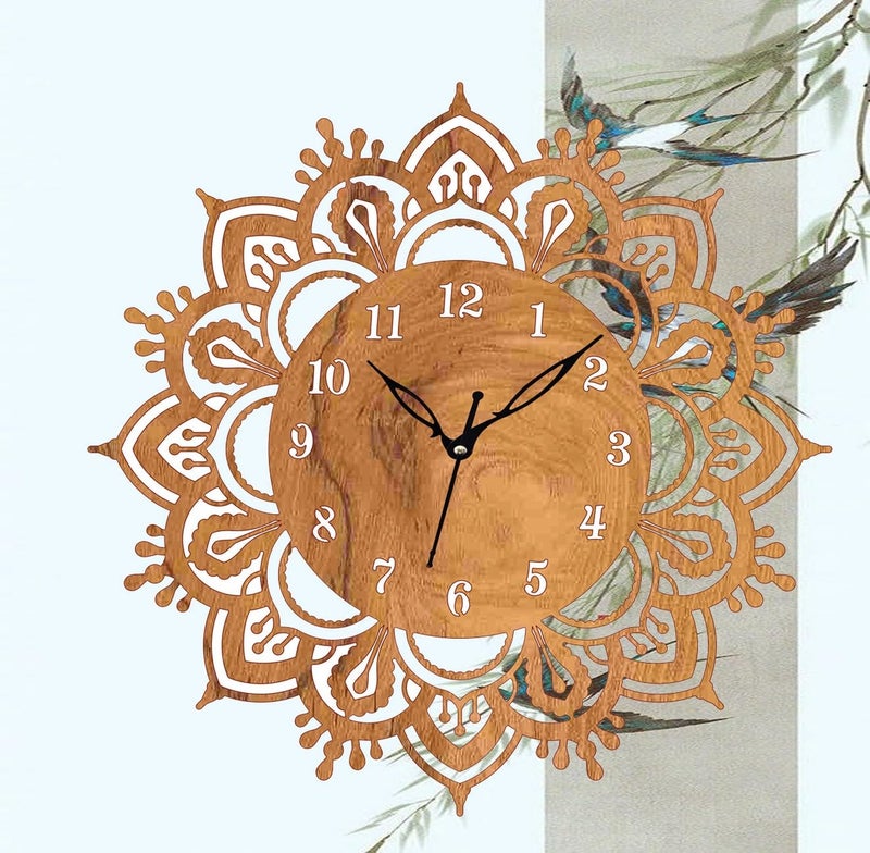 ADK Printed Designer Latest Wooden Digital Wall Clock Without Glass for HomeLiving RoomBedroomKitchen and Office Multicolor2 146 - Image 4