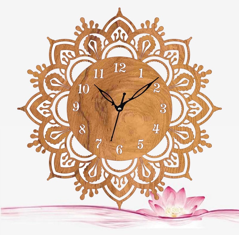 ADK Printed Designer Latest Wooden Digital Wall Clock Without Glass for HomeLiving RoomBedroomKitchen and Office Multicolor2 146 - Image 5
