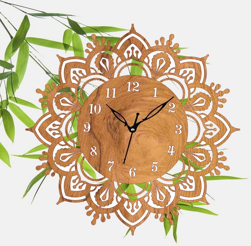 ADK Printed Designer Latest Wooden Digital Wall Clock Without Glass for HomeLiving RoomBedroomKitchen and Office Multicolor2 146 - Image 2