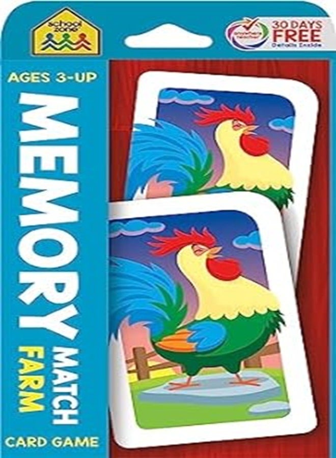 Memory Match Farm Card Game By School Zone Staff Paperback 