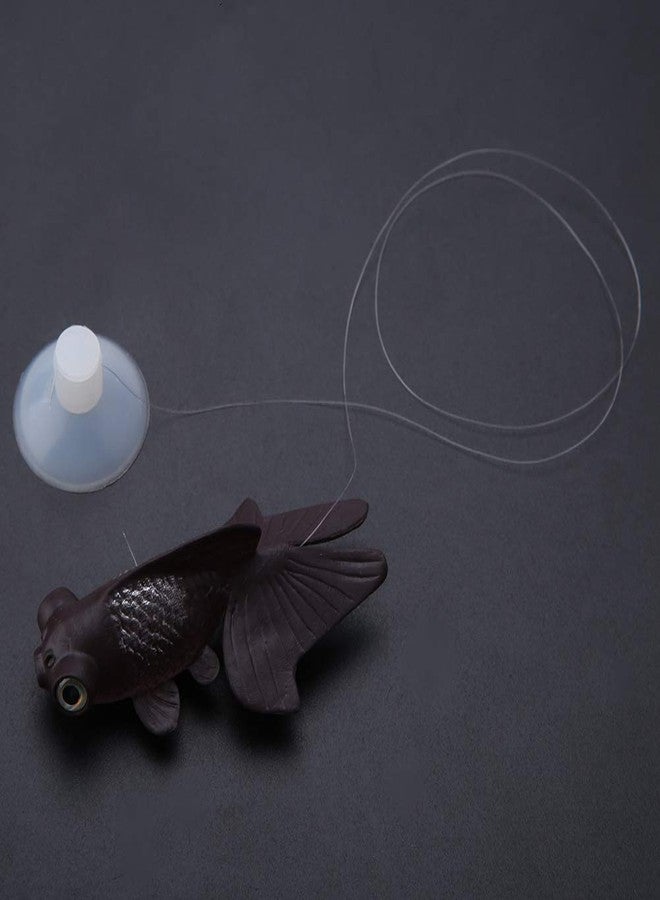Kodrily Fake Fish for Aquarium, Lifelike Fake Floating Fish, Artificial Floating Pretend Prank Fishes Ornament, Silicone Ornamental Goldfish for Fishes Tank Decoration (Brown Goldfish) - Image 3