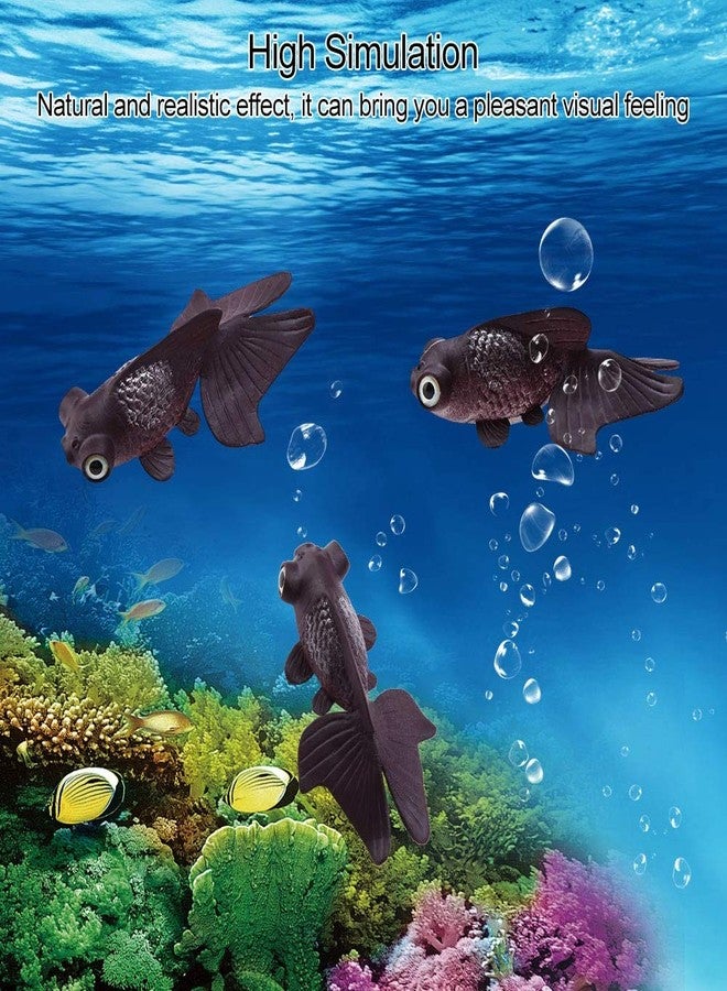 Kodrily Fake Fish for Aquarium, Lifelike Fake Floating Fish, Artificial Floating Pretend Prank Fishes Ornament, Silicone Ornamental Goldfish for Fishes Tank Decoration (Brown Goldfish) - Image 4