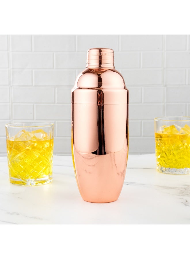 Restaurantware Bar Lux 24 Ounce Cocktail Shaker, 1 Heavy-Duty Cobbler Shaker - Leak-Resistant, For Homes, Bars, Parties, or Restaurants, Copper-Plated Stainless Steel Martini Shaker, - Image 3