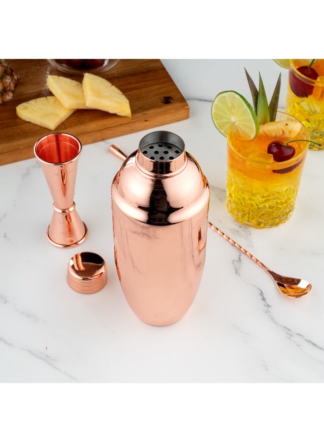 Restaurantware Bar Lux 24 Ounce Cocktail Shaker, 1 Heavy-Duty Cobbler Shaker - Leak-Resistant, For Homes, Bars, Parties, or Restaurants, Copper-Plated Stainless Steel Martini Shaker, - Image 5