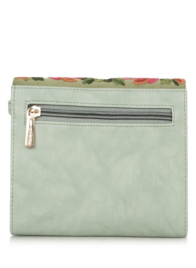 EVEDA Women Stylish Embrodeiry Clutch Ladies Party Wedding ladies purse handbag (Pista) - Image 2