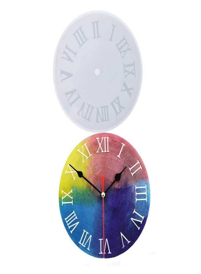 GET INSPIRED Clock Resin Mold Roman Numeral Arabic Numeral Clock Silicone Resin Mold for Epoxy DIY Jewelry Making Creative DIY Multipurpose Transparent Silicone Coaster Mold (8 Inch) - Image 2