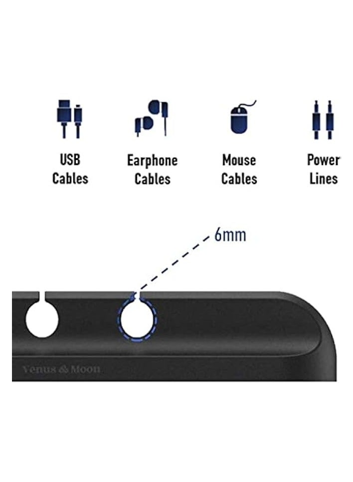 PROMASS Cable Clips Holder 2Pack Desktop Cable Management System Cable Organizer For Power Cords And Charging Cables - Black - Image 3