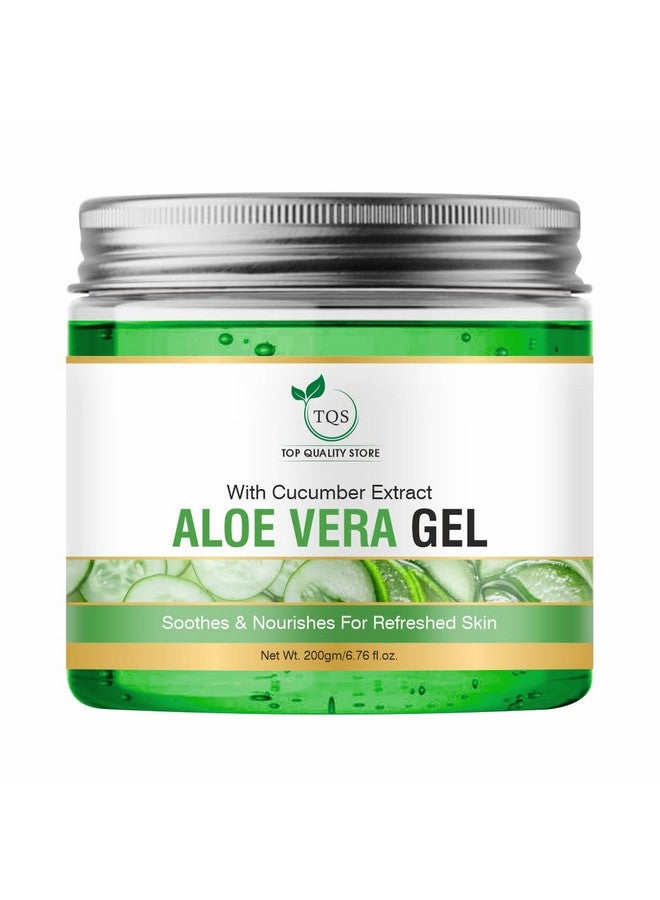 TQS Aloe Vera Gel with Cucumber Extract for Skin, Soothes and Nourishes, 200g - Image 1