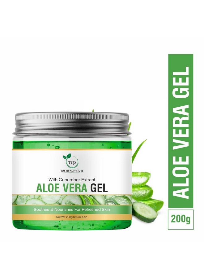 TQS Aloe Vera Gel with Cucumber Extract for Skin, Soothes and Nourishes, 200g - Image 2