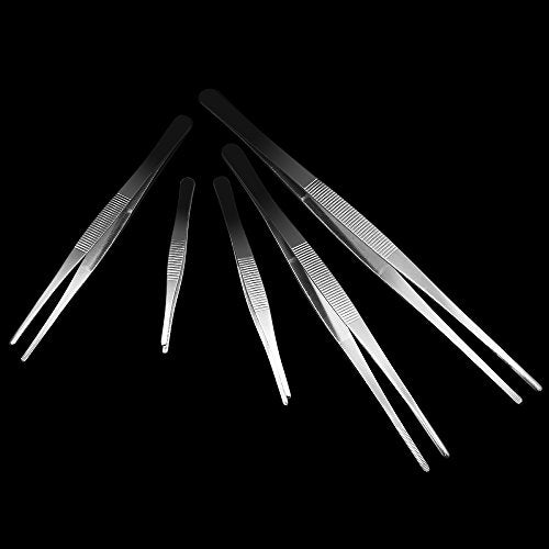 Hysagtek 5 Pcs Stainless Steel Gardening Tweezers Seed Tweezer Large Long Tweezers Plant Tweezer Set for Plants, Gardening, Succulents, Kitchen, 4.9"/6.3"/7.9"/9.8"/11.8" - Image 5