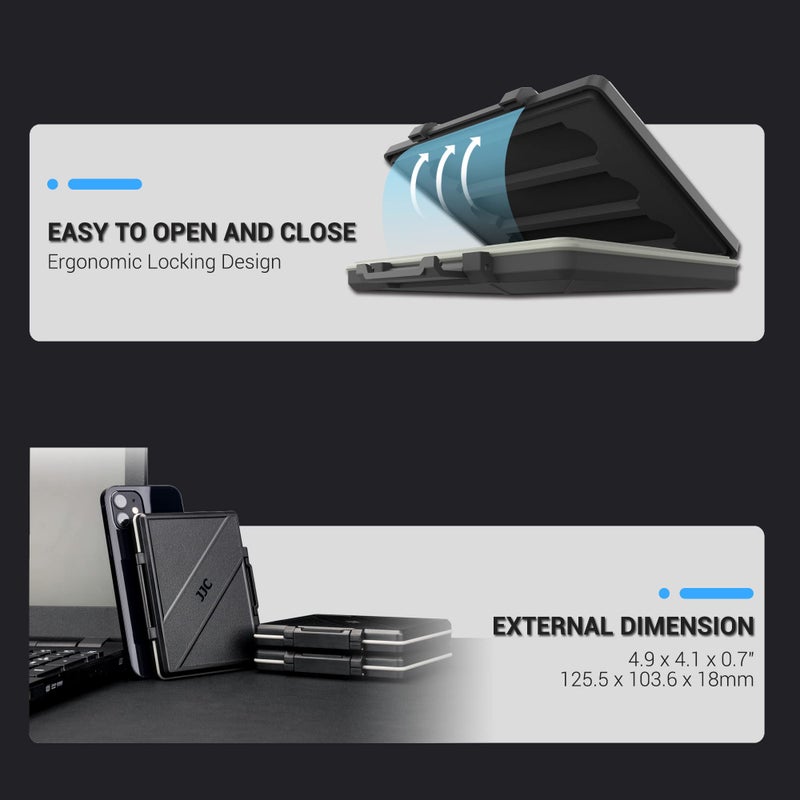 JJC 6 Slots M.2 2280 2260 2240 2242 2230 Case, M.2 SSD Holder Storage, M.2 Drive Storage NVMe M.2 2280 SSD Card Case Water-Resistant and Shockproof - Image 4