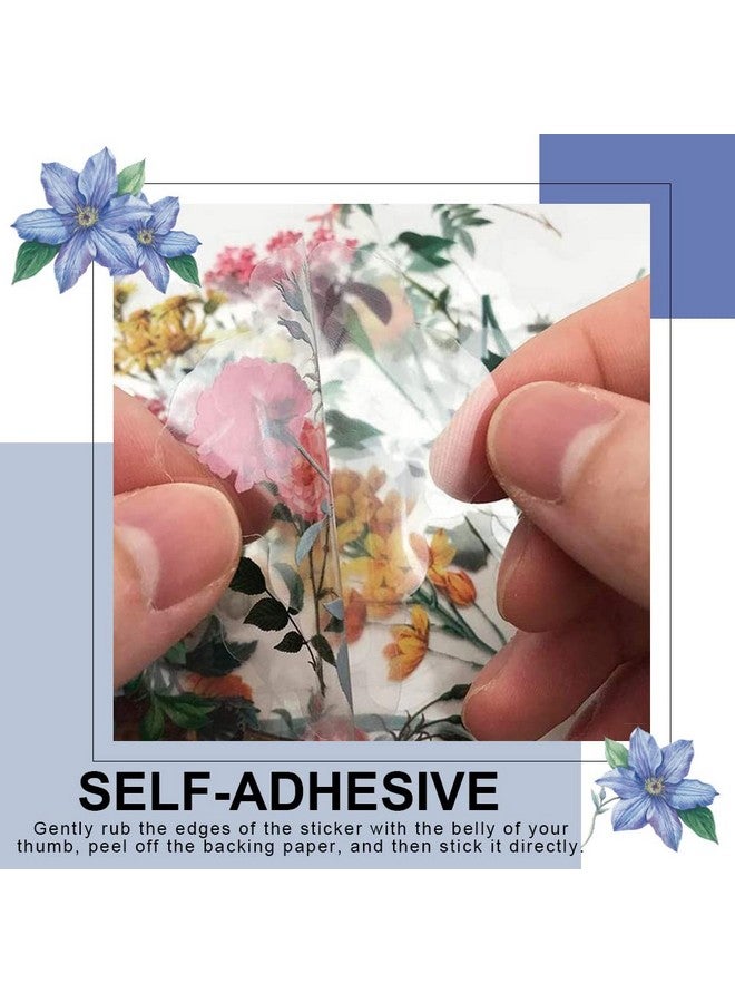 Modixun 160Pcs Flower Plant Stickers 20 Patterns Pet Transparent Decorative Stickers Flower Scrapbooking Stickers Floral Washi Stickers For Craft Album Journal Style C  - Image 4