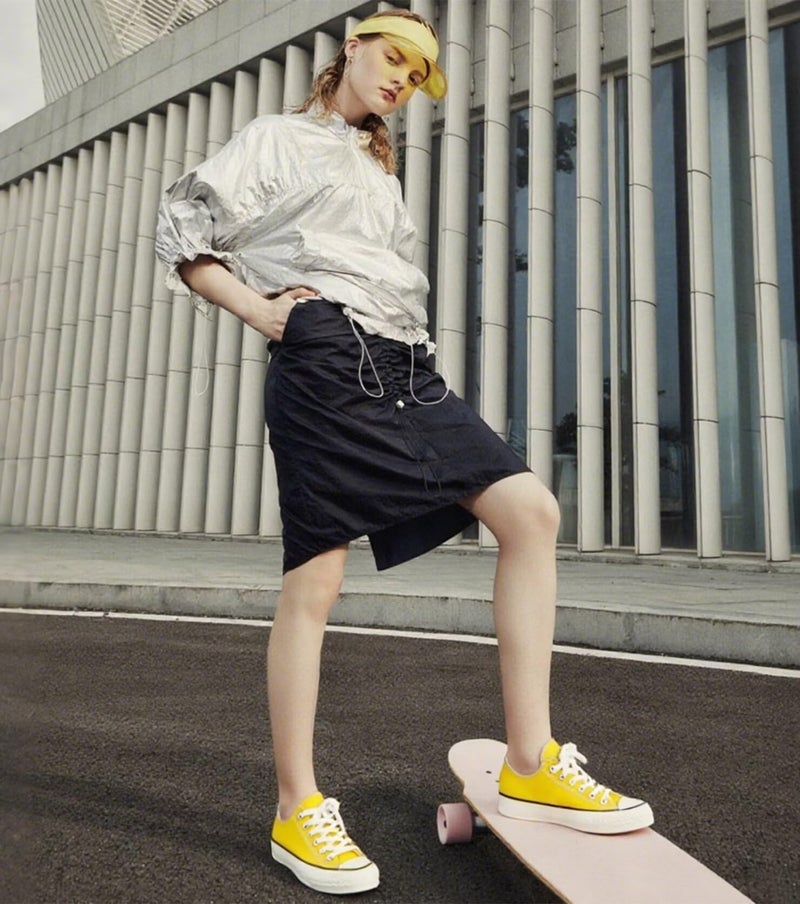Haifago Canvas Shoes for Women Casual Low Top Sneakers, Womens Fashion Classic Lace Up Walking Shoes for Everyday Wear Yellow - Image 2