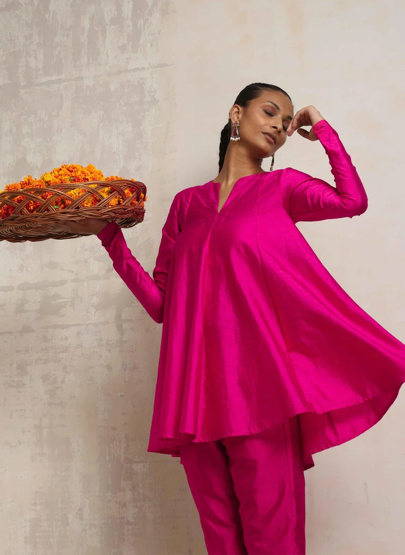 trueBrowns trueBrowns Pink Silk Co-ord Set