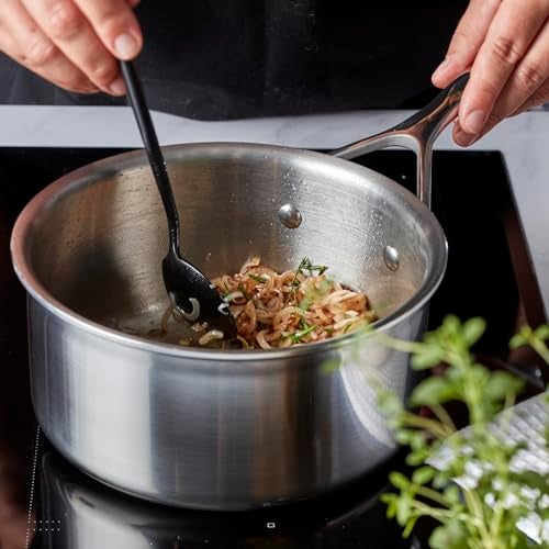 Demeyere Essential 5-ply, 18/10 Stainless Steel, Stay Cool Handle, Oven Safe, Compatible with all Cooktops, Perfect Pour Edge, 1.5-qt Saucepan with Perfect Fit Lid - Image 4