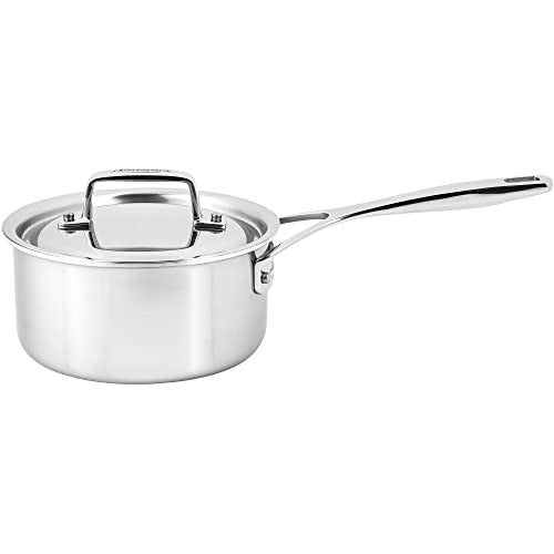 Demeyere Essential 5-ply, 18/10 Stainless Steel, Stay Cool Handle, Oven Safe, Compatible with all Cooktops, Perfect Pour Edge, 1.5-qt Saucepan with Perfect Fit Lid - Image 1