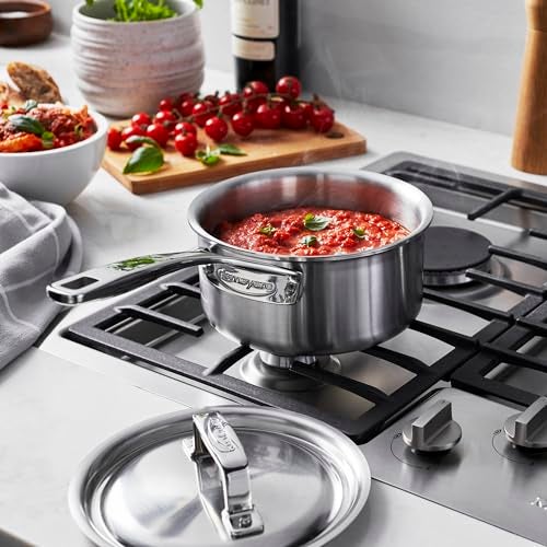 Demeyere Essential 5-ply, 18/10 Stainless Steel, Stay Cool Handle, Oven Safe, Compatible with all Cooktops, Perfect Pour Edge, 1.5-qt Saucepan with Perfect Fit Lid - Image 2