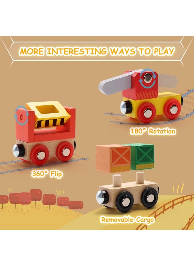 SainSmart Jr. SainSmart Jr. Wooden Train Set 12 PCS - Train Toys with Storage Box, Magnetic Toy Trains Compatible with All Major Brands, Gift for Toddlers, Boys and Girls Aged 3+  - Image 2