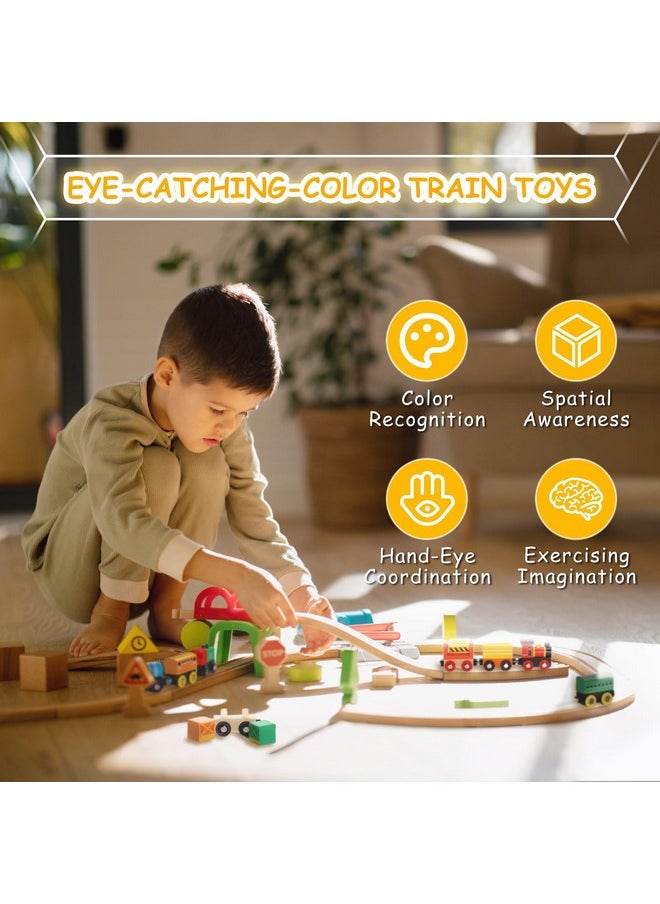 SainSmart Jr. SainSmart Jr. Wooden Train Set 12 PCS - Train Toys with Storage Box, Magnetic Toy Trains Compatible with All Major Brands, Gift for Toddlers, Boys and Girls Aged 3+  - Image 3