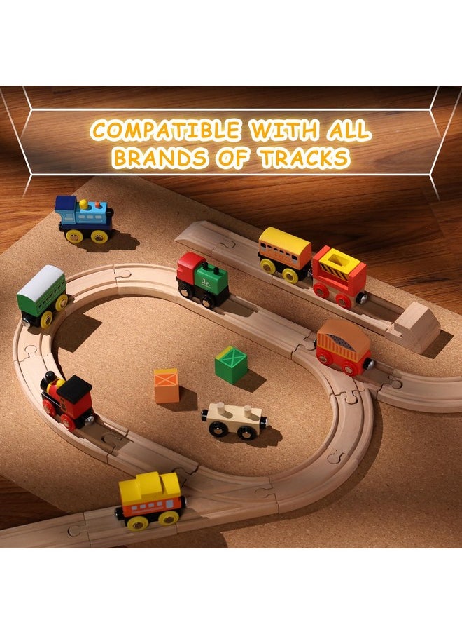 SainSmart Jr. SainSmart Jr. Wooden Train Set 12 PCS - Train Toys with Storage Box, Magnetic Toy Trains Compatible with All Major Brands, Gift for Toddlers, Boys and Girls Aged 3+  - Image 4