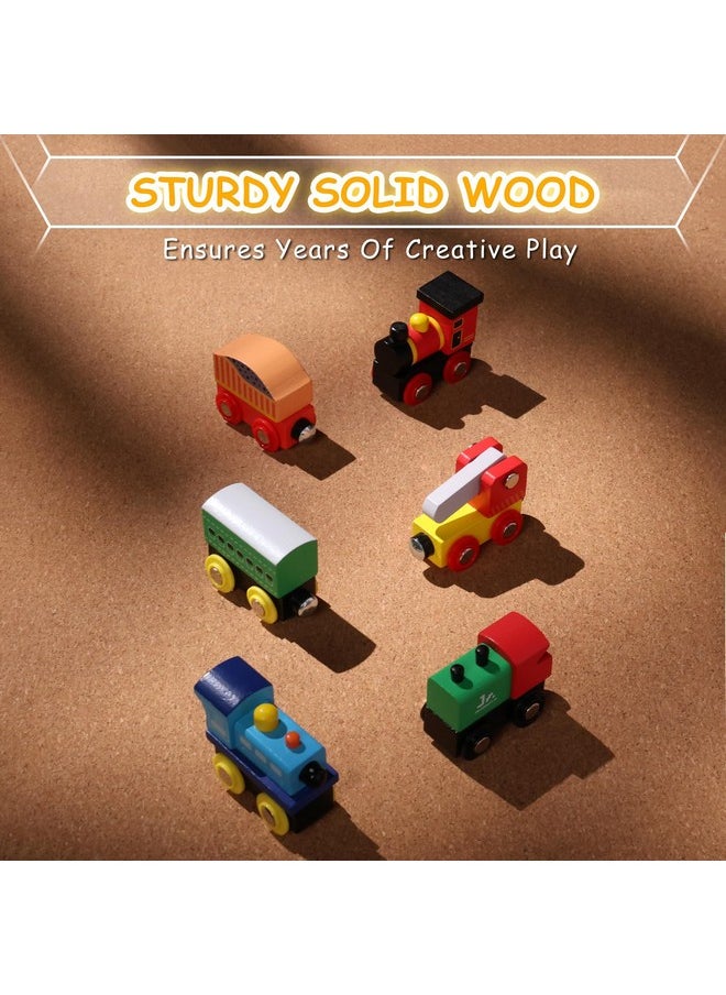 SainSmart Jr. SainSmart Jr. Wooden Train Set 12 PCS - Train Toys with Storage Box, Magnetic Toy Trains Compatible with All Major Brands, Gift for Toddlers, Boys and Girls Aged 3+  - Image 5