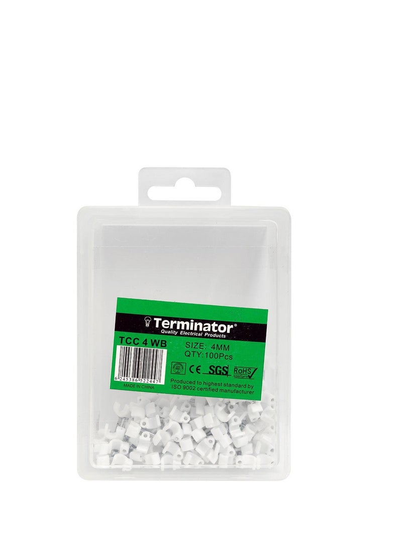Terminator Terminator Elec Cable Clip 4mm 100Pcs/Box TCC 4WB