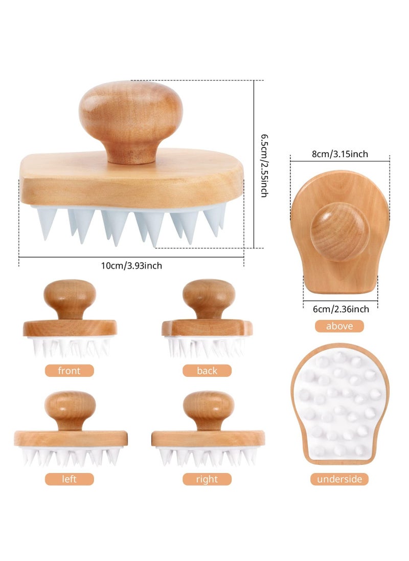 KASTWAVE Shampoo Brush, Wooden Silicone Scalp Massage Brush for Wet Hair and Dry Hair, Hair Care Brush Suitable for Men and Women All Hair Types Help Hair Growth Exfoliate  - Image 5
