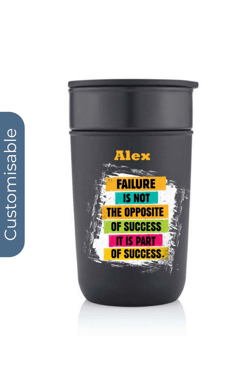 Hans Larsen Personalised Premium Ceramic Tumbler With Recycled Protective Sleeve - Black - Image 1