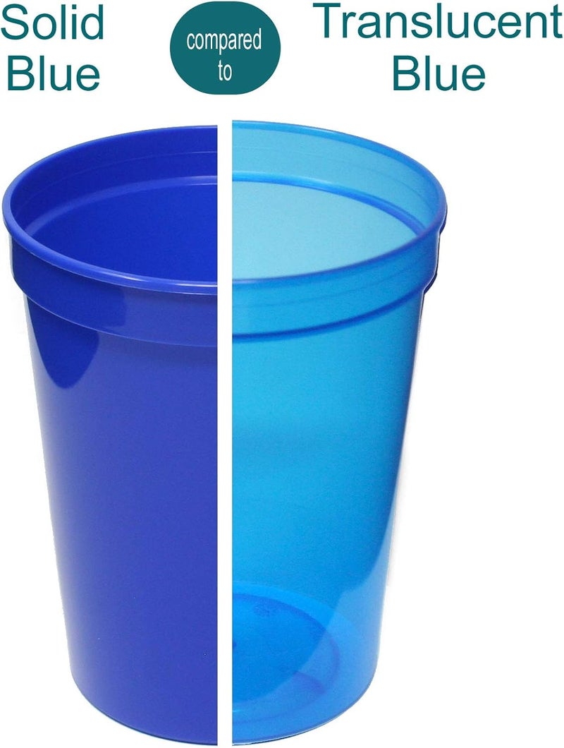 Rolling Sands 16 oz. Reusable Plastic Stadium Cups, 8 Pack, Made in USA, BPA-Free Dishwasher Safe Tumblers, Blue - Image 3