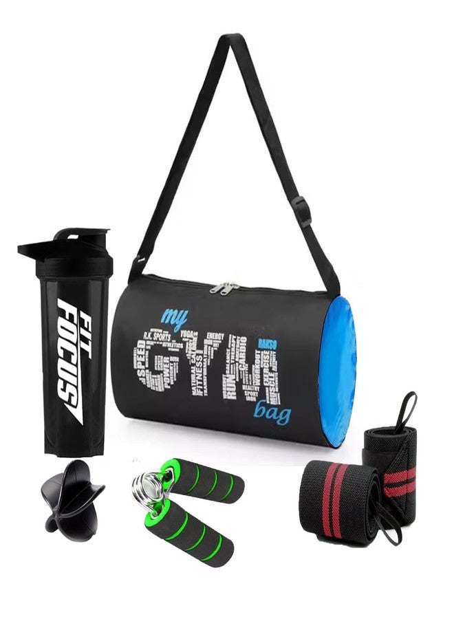 FIT FOCUS Gym Bag Combo for Men Combo Set for Men and Women Workout - Boost Your Workout with My Gym Bag, Wrist Band & Gym Shaker Bottle || Shaker Bottle 500 ml || GymBag for Fitness (Green) - Image 1