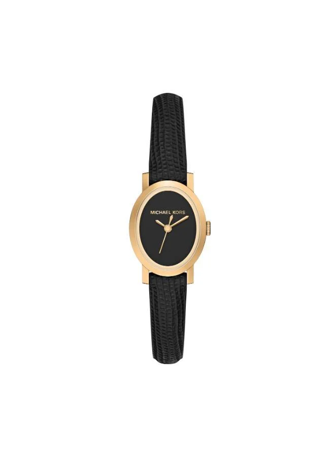 مايكل كورس MK7585 Analog Watch with Gold Plated Leather Strap