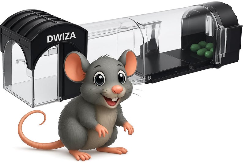 Dwiza Enterprise Humane Mouse Trap | Reusable No-Kill Smart Rat Trap | Safe Catch & Release Rodent Trap Box for Home, Kitchen, Warehouse | Transparent Easy-Clean Design | Pet & Child Safe - Image 1