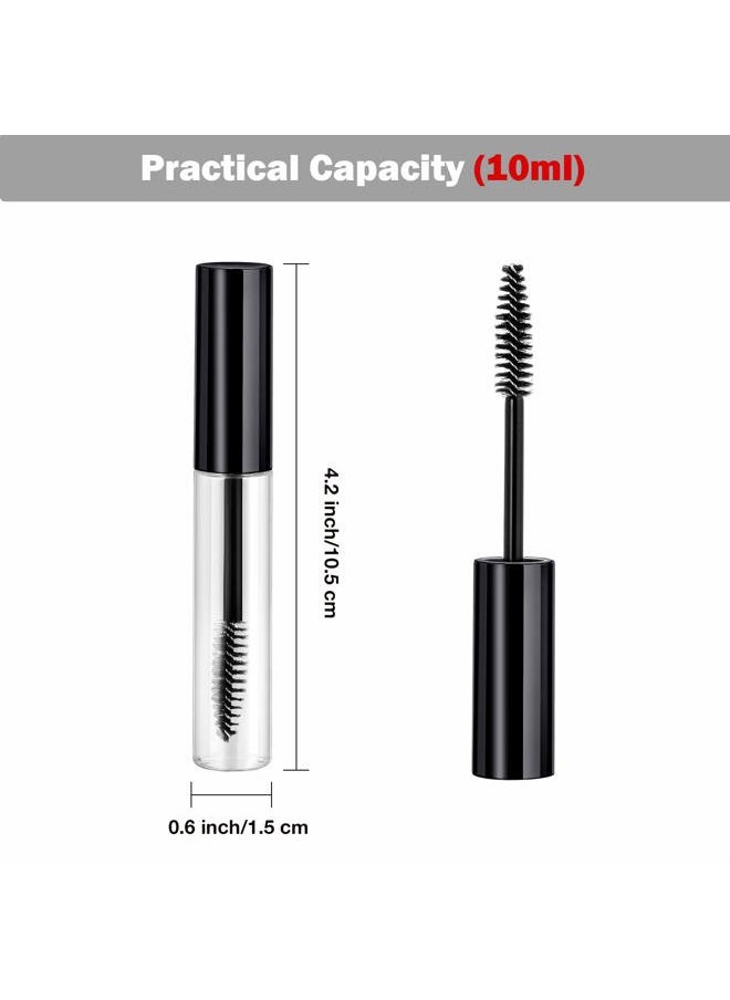 Patelai - 25 Pieces 10 ml Empty Mascara Tubes Wand Empty Eyelash Bottle Clear Refillable Mascara Container with 4 Pieces Funnels Transfer Pipettes for Castor Oil and DIY Cosmetics(Black) - Image 1
