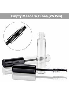 Patelai 25 Pieces 10 ml Empty Mascara Tubes Wand Empty Eyelash Bottle Clear Refillable Mascara Container with 4 Pieces Funnels Transfer Pipettes for Castor Oil and DIY Cosmetics(Black)  - Image 4