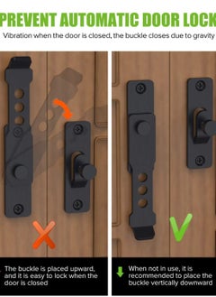 Y&D Barn Door Lock, Flip Gate Latches, 304 Stainless Steel Heavy Duty Safety Bolt Latch Lock for Sliding Fence, Garden, Bathroom, Outdoor, Shed, Garage (Black)  - Image 3