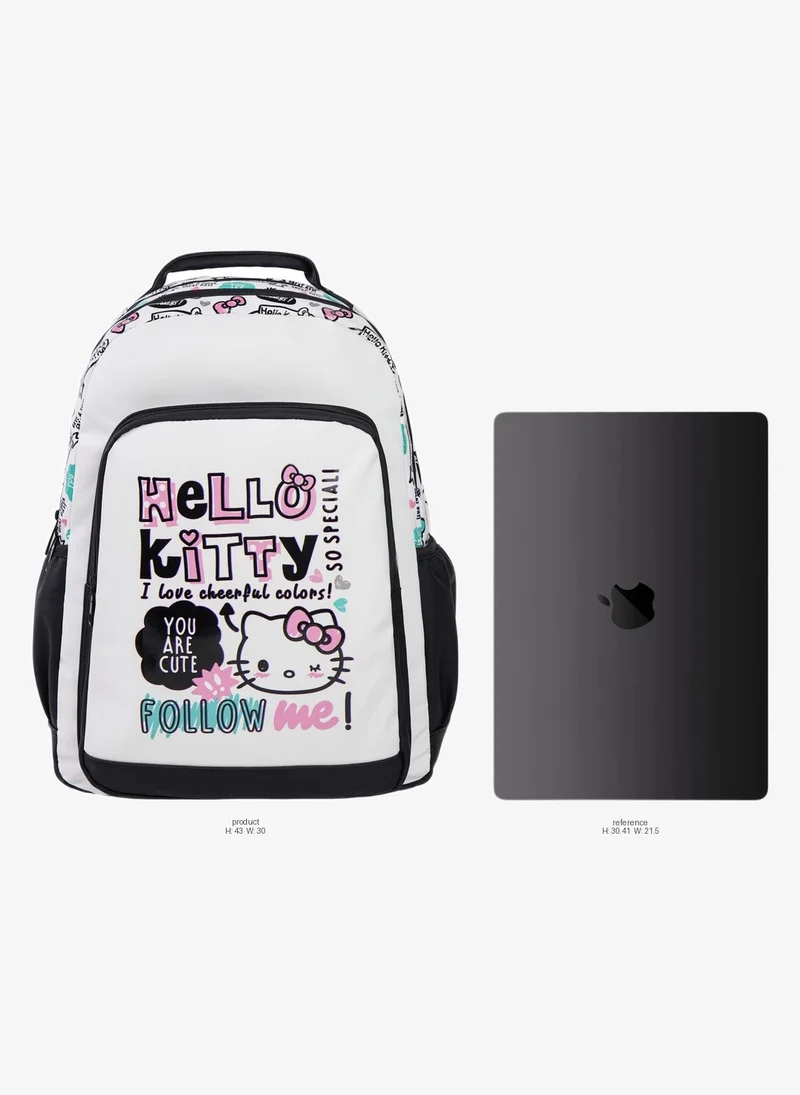 سانريو Sanrio Hello Kitty Premium Backpack 17.5" | Kids School Backpack | Travel, College & Everyday Bookbag | Water Resistant  | Girls School Bag