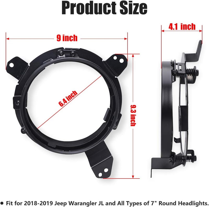 AUDEXEN 7 Inch LED Headlights with Mounting Bracket Adapters for Jeep Wrangler JL JLU 2018-2021 - Image 5