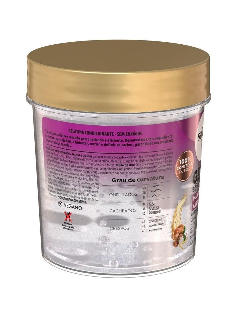 Salon Line - Salon Line Gel Activating Curls SOS Curls (Shea Butter) - 400 Gr - Formula enriched with Shea Butter and Creatine for Moisturizing Definition, Frizz Control, Hair Repair, and Strength - Image 1