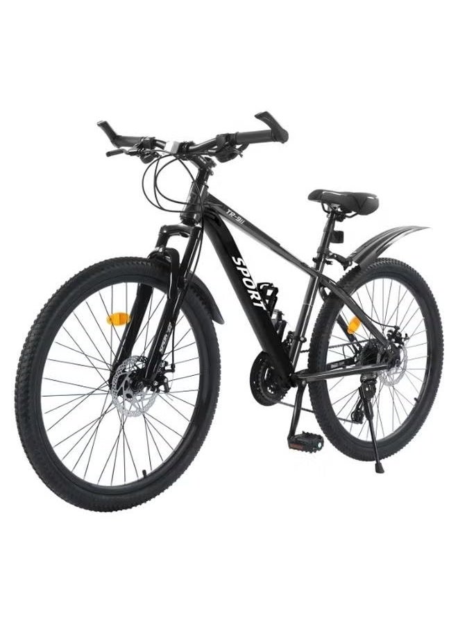 سبورتس دراجة جبلية مقاس 26 بوصة دراجة جبلية للبالغين من الرجال مع واقيات وحامل زجاجات دراجة لجميع التضاريس - Image 1